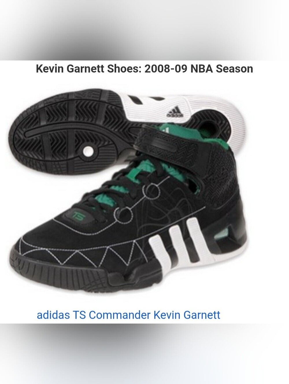 ADIDAS TS COMMANDER SELECT SYSTEM KEVIN GARNET SIGNATURE MODEL SNEAKERS.SIZE 9.5